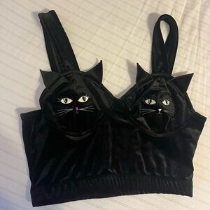 Halloween Cropped Cat Top